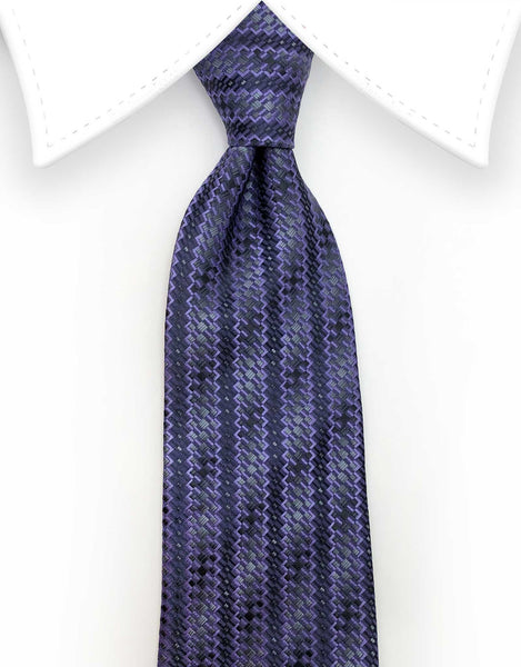 Purple Patterned Striped Tie