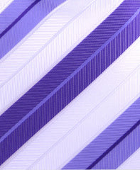 white and purple tie