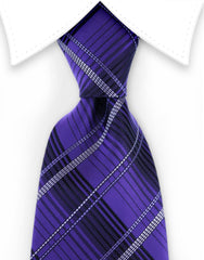 purple black plaid tie