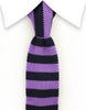 purple black stripe knitted necktie