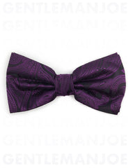 purple paisley bow tie