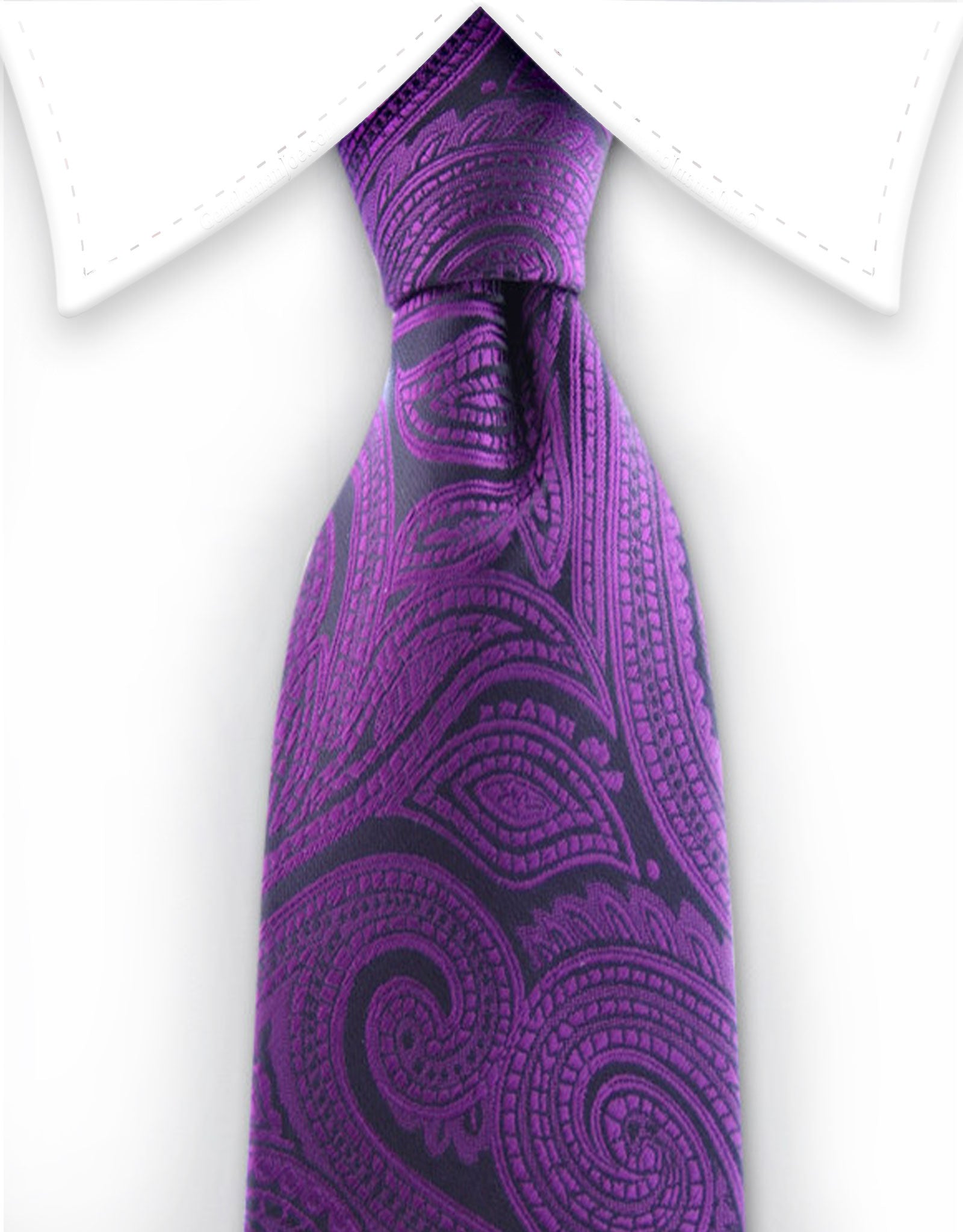 Dark purple paisley skinny tie