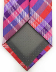 Purple 3XL Plaid Long Tie