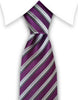 purple silver charcoal striped ties