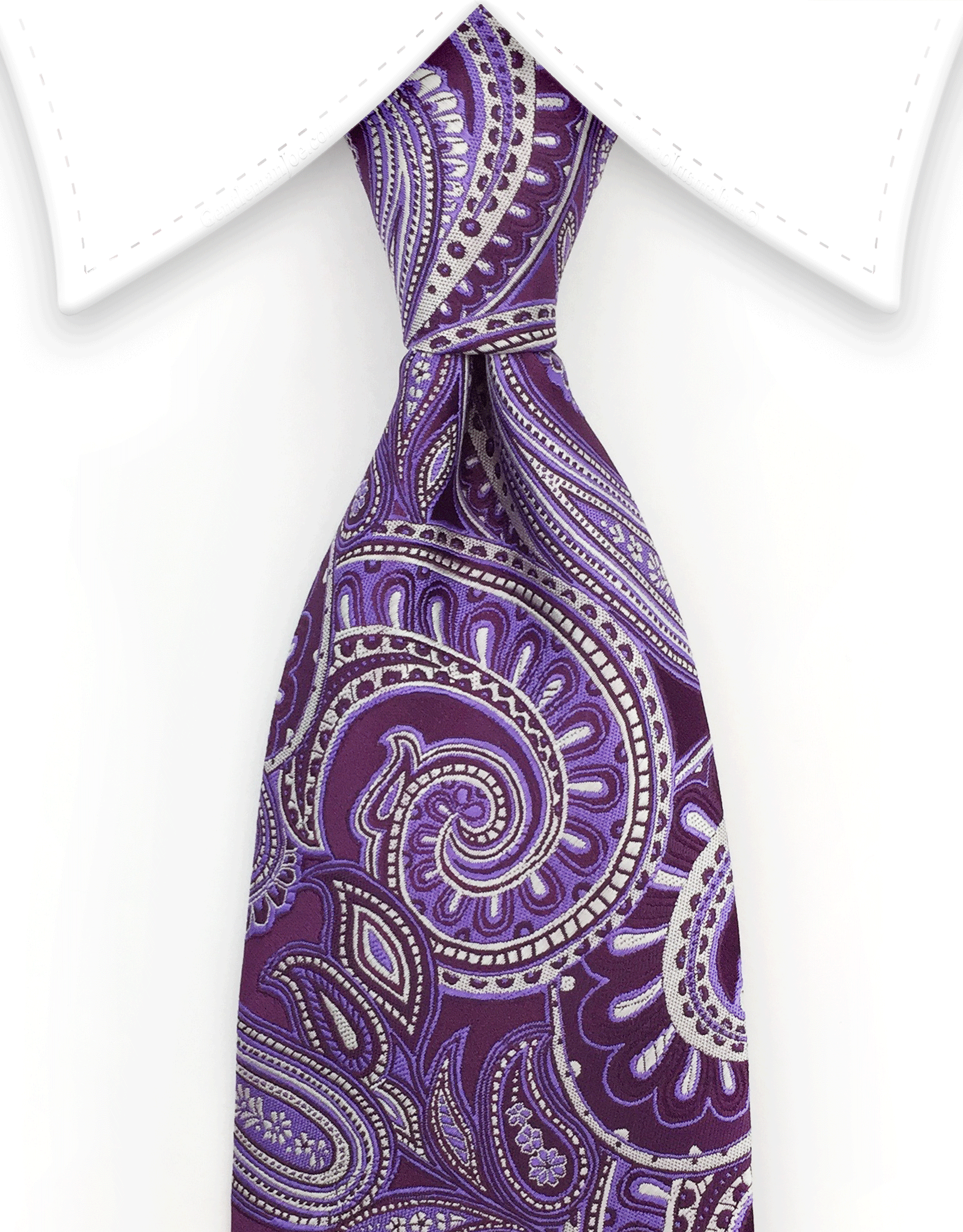 Purple & Silver Paisley Tie