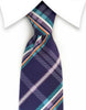 purple, teal, orange plaid tie