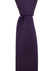 Solid Eggplant Purple Knit Tie