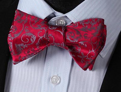 raspberry red silk bow tie