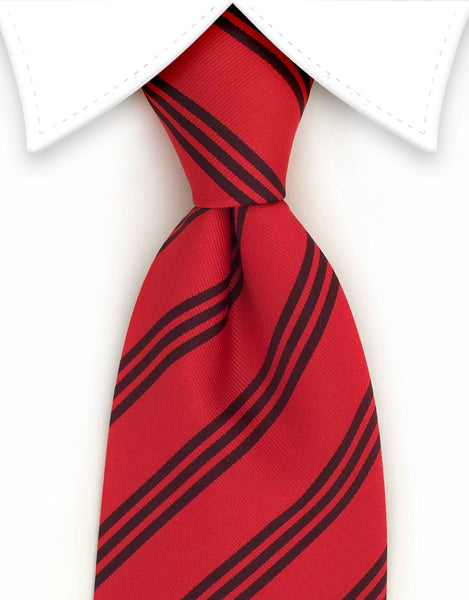 red and black striped tie