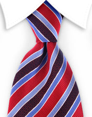red & blue striped tie