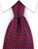 red tie with small blue squares