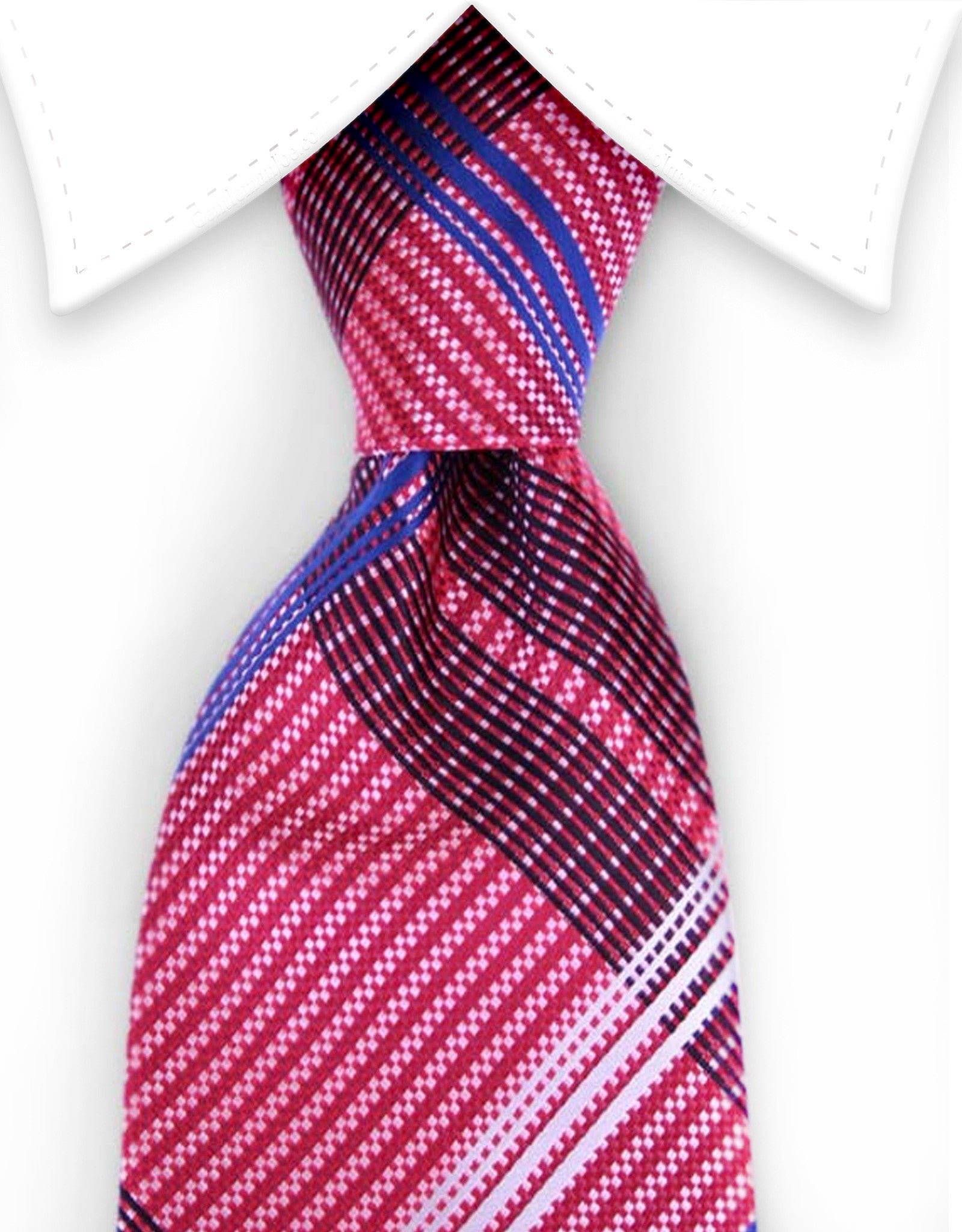 Red, White & Blue Plaid Necktie