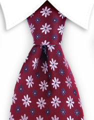 red daisy flower necktie