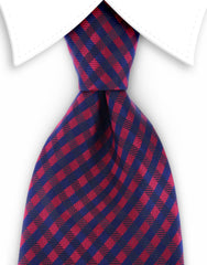 red and navy tie
