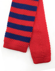 Tip of Red Blue Knit Tie