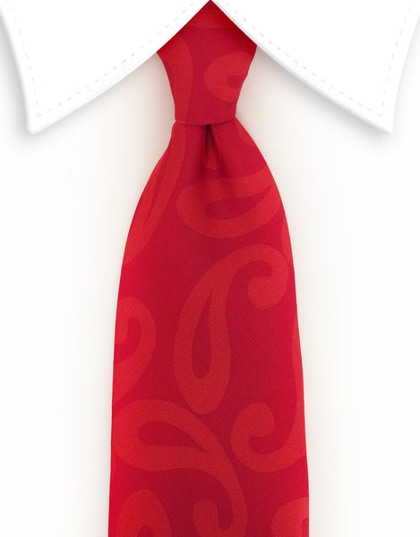 Red Paisley Extra Long Ties