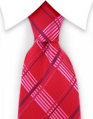 red & pink plaid tie