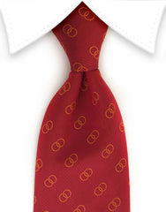 red tie with orange circles