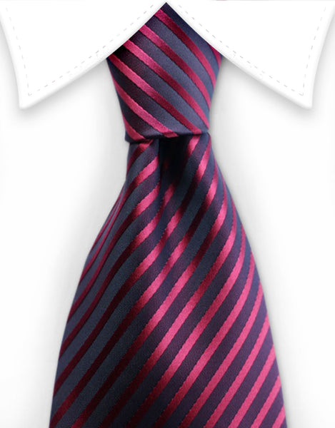 red tie with thin black stripes