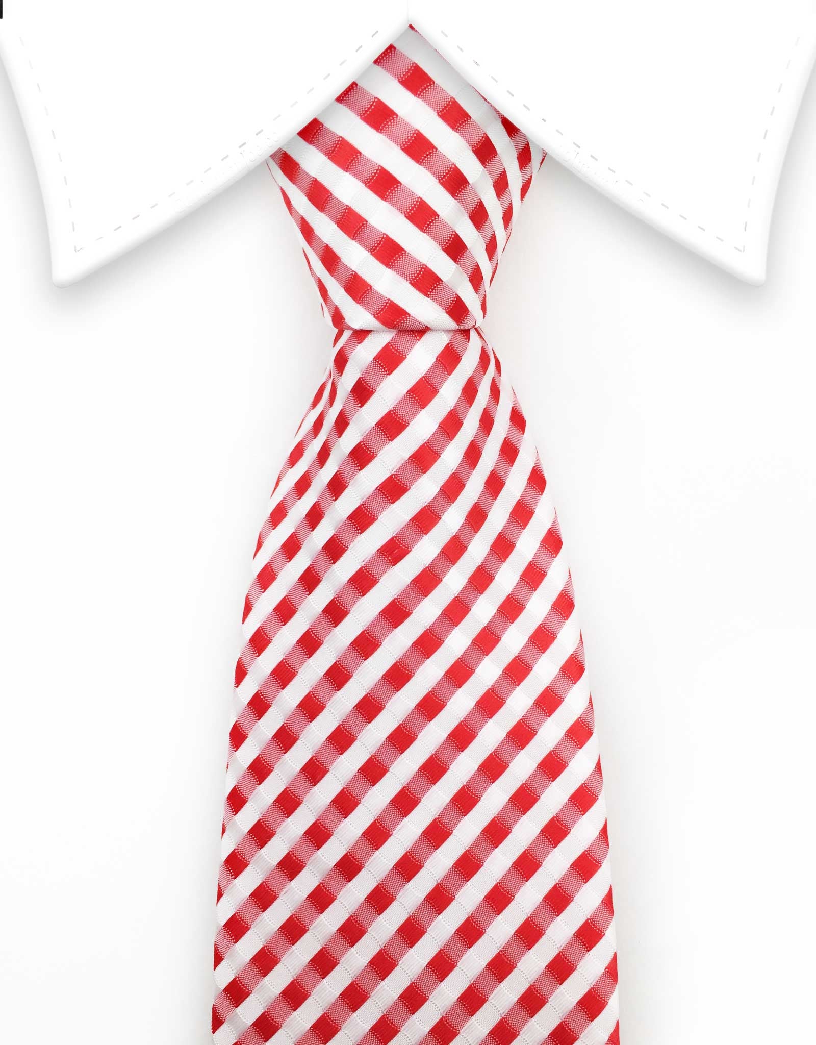 red and white big and tall necktie