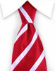 red and white striped ties