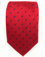 Red tie with blue dots