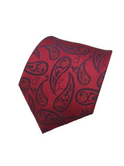 Red and Blue Extra Long Men's Paisley Tie