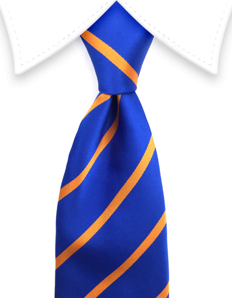 royal blue & orange striped tie