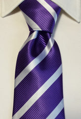 purple and white collegiate ties
