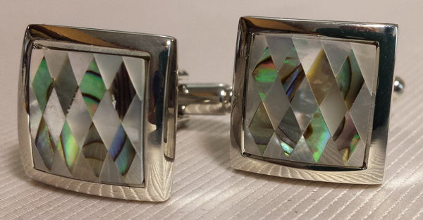 mother of pearl square cufflinks
