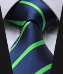 Navy Blue & Bright Green Tie