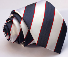Red, White & Blue Striped Tie