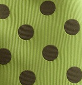 Green necktie swatch with khaki polka dots