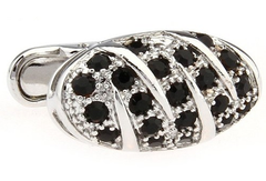 silver cufflinks with black stones