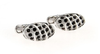 silver cufflinks with little black crystals