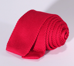 red knitted tie