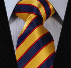 Golden Yellow & Navy Striped Tie