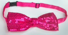 hot pink sequin bow tie