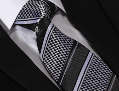 Black and Light Silver Tie with Sparkle GentlemanJoe Black and Light Silver Tie with Sparkle GentlemanJoe