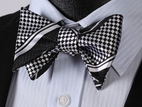 Black Silver Bow Tie