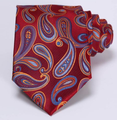 Red & blue paisley tie