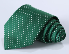 green & white dot tie