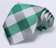 Green, White, Charcoal Tie