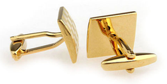 gold square cuff links