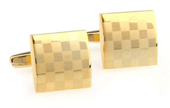 gold checker board cuff links