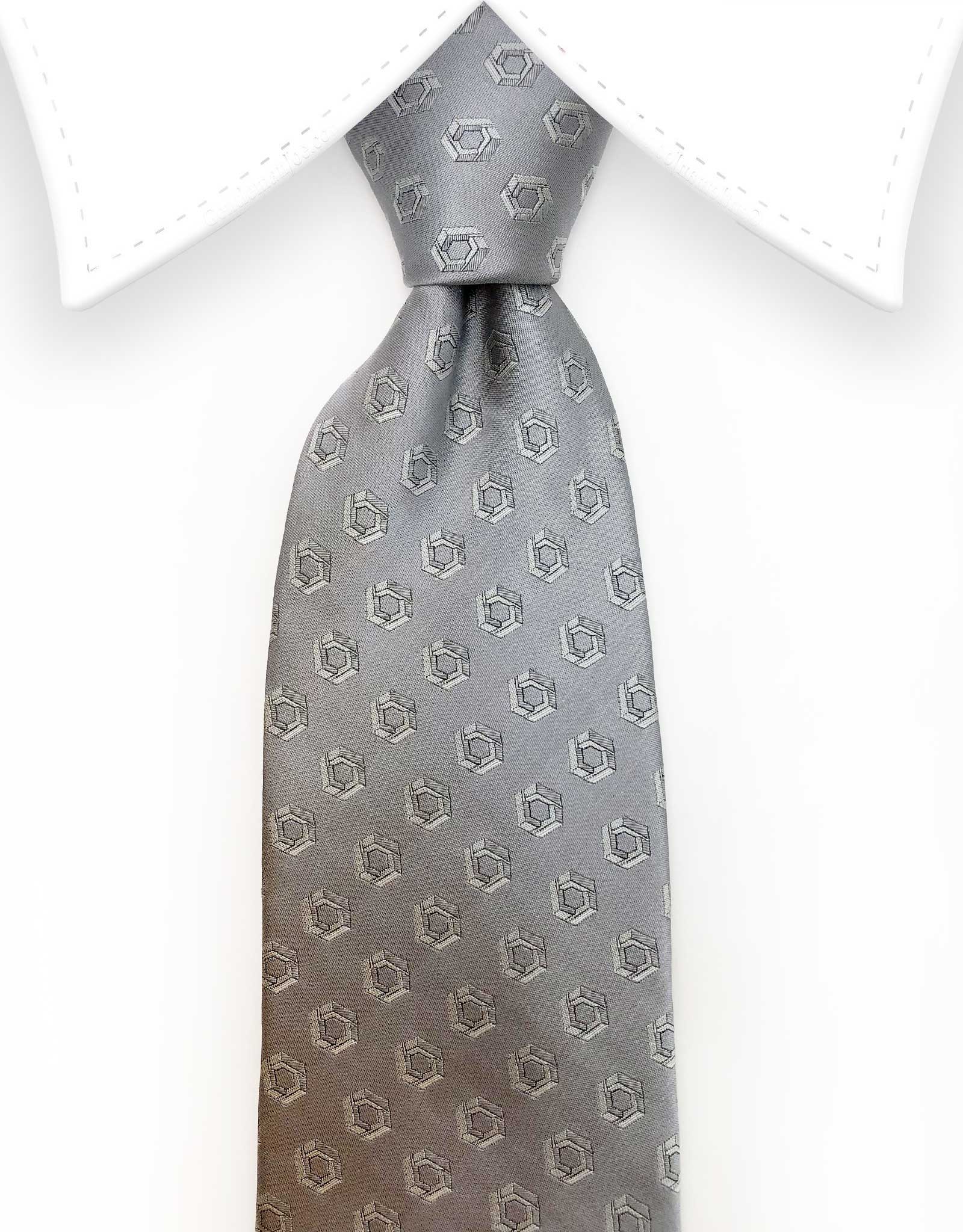 silver tie with design