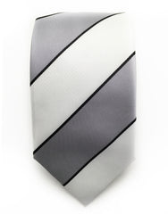 Gray and white tie