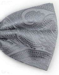 paisley silver bow tie