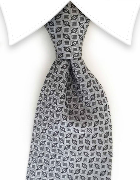 Gray Silver Tie