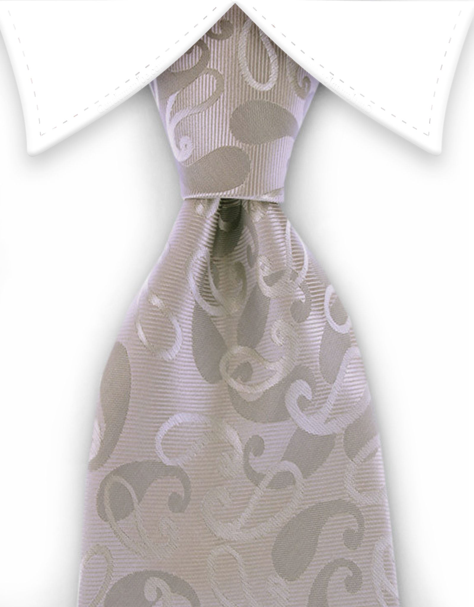 silver and gray paisley tie